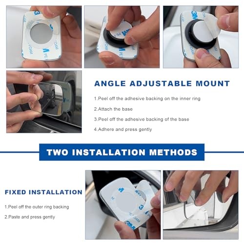 2 PCS Blind Spot Mirrors, Rectangular Shaped Wide Angle Blindspot Mirror with