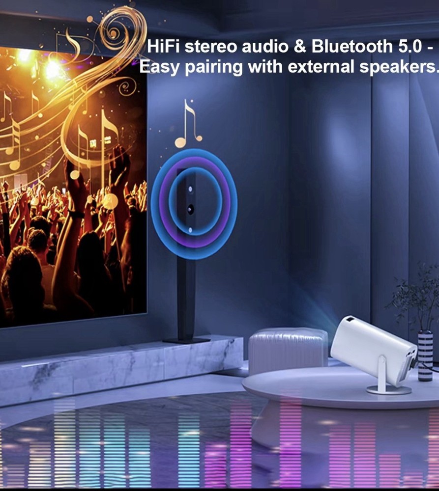 Smart Audio Projector 2025 | Android Wired Bundle | Bedroom Outdoor