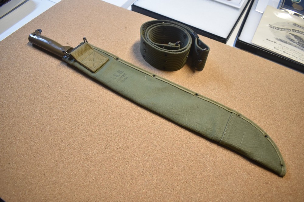 WW2 US Navy 1942 Machette w/ Web Belt