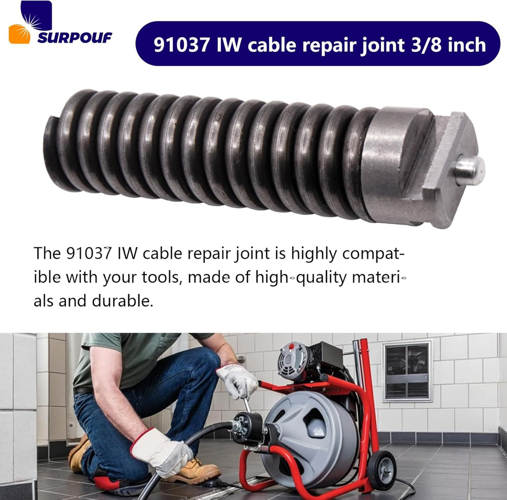 Drain Cable Repair Coupling 3/8" Compatible Replacement