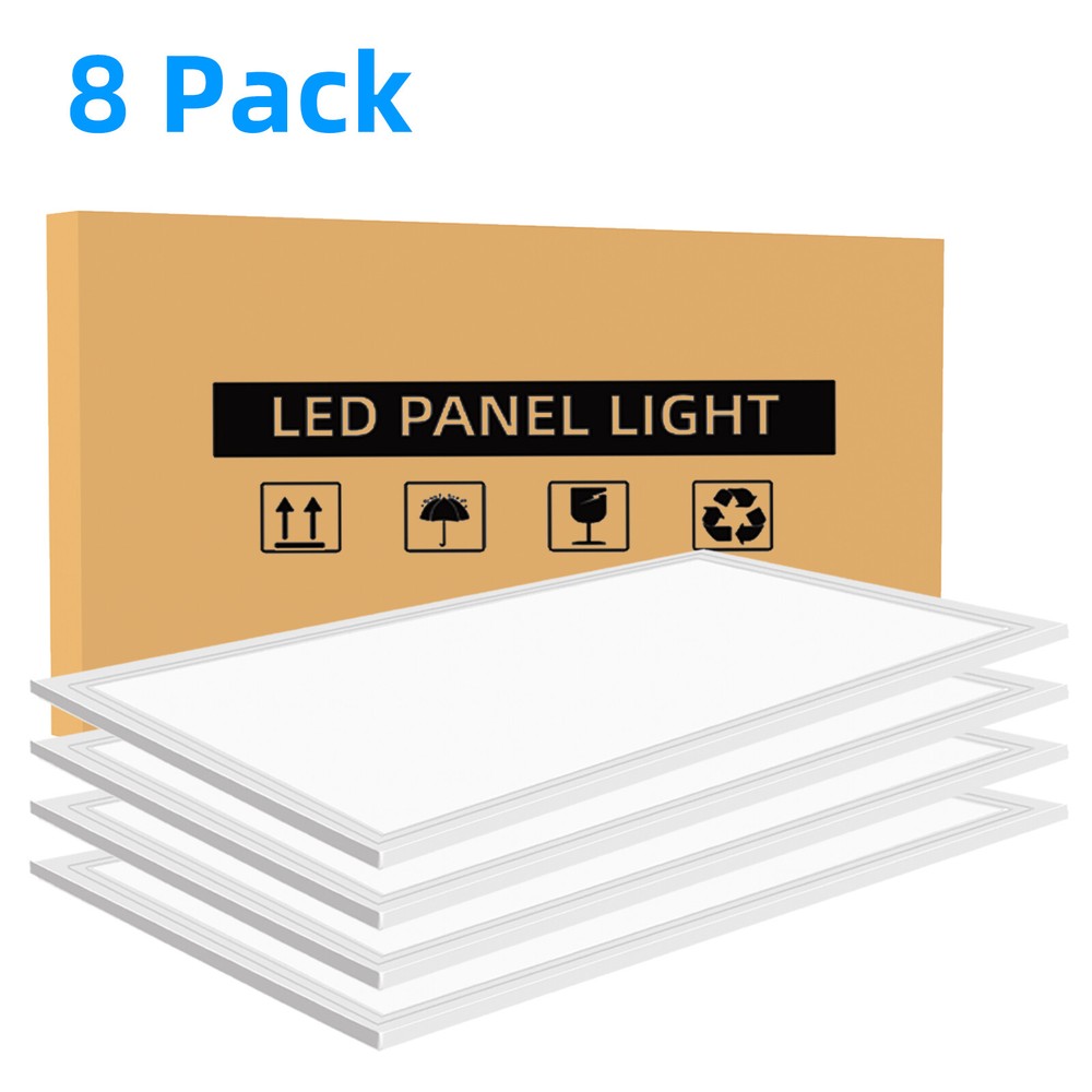2x4 Led Flat Panel Light 8 Pack - 75W 7800LM Dimmable 2x4 Led Light Drop Ceiling