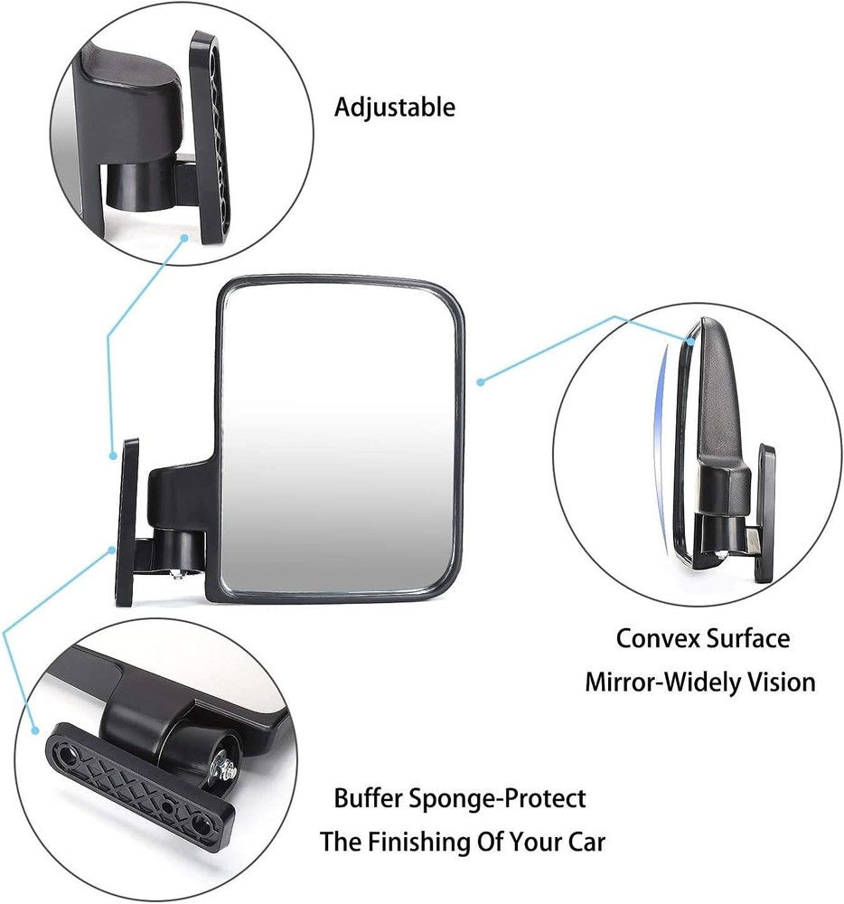Golf cart side mirror foldable set