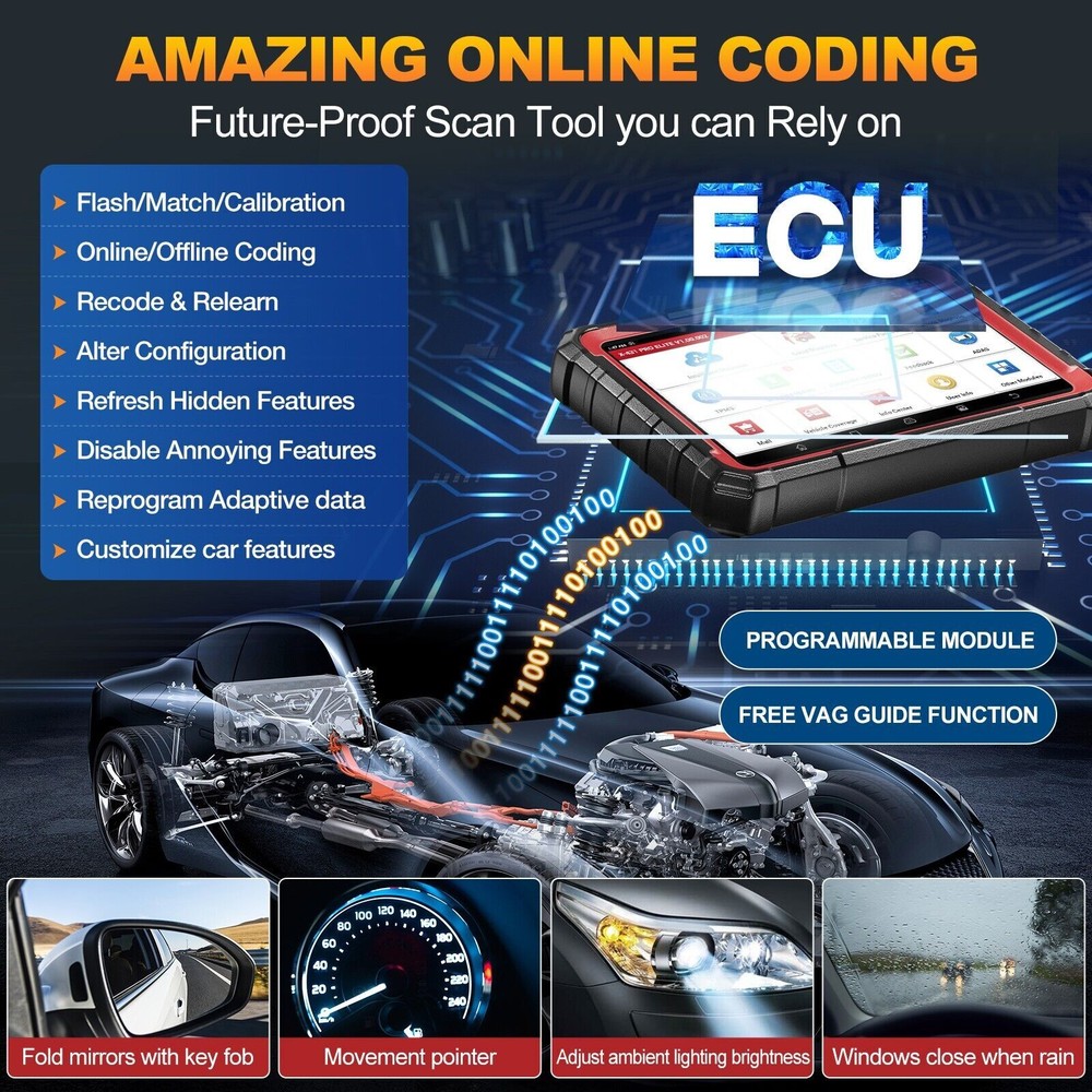 2026 LAUNCH X431 Pro Elite Auto Full Systems Diagnostic Scanner Tool Key Coding