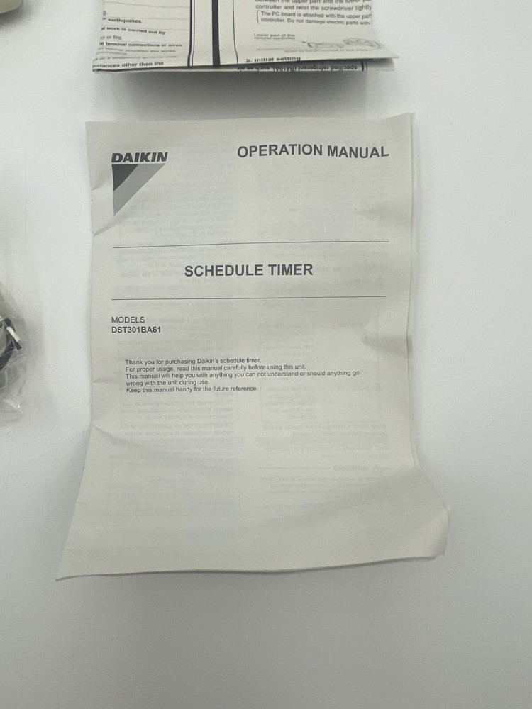 Daikin, DST301BA61, Wall Mounted, Schedule Timer, Time-Clock, Controller