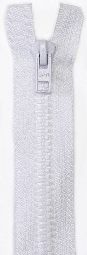 COATS OPTILON ZIP, 32"/81CMS, WHITE CHUNKY TEETH PLASTIC, OPEN END, NUMB 5