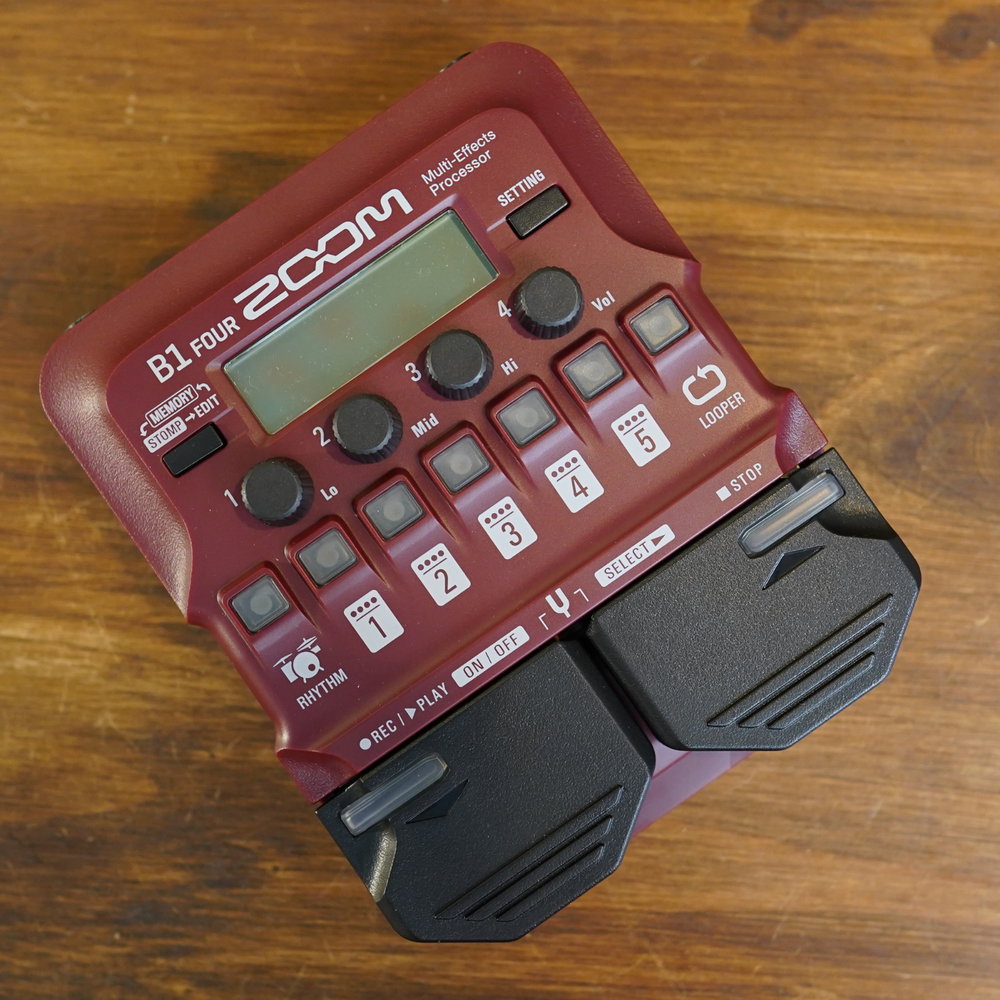ZOOM B1 FOUR Red Base Multi Effects Processor Pedal Brand New