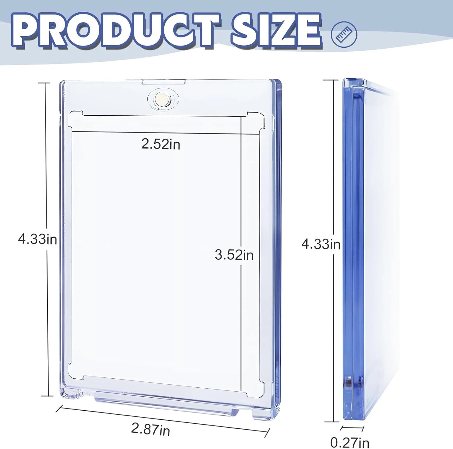 100-Pack Magnetic Trading Sports Card Holders 35pt One-Touch Hard UV Protection