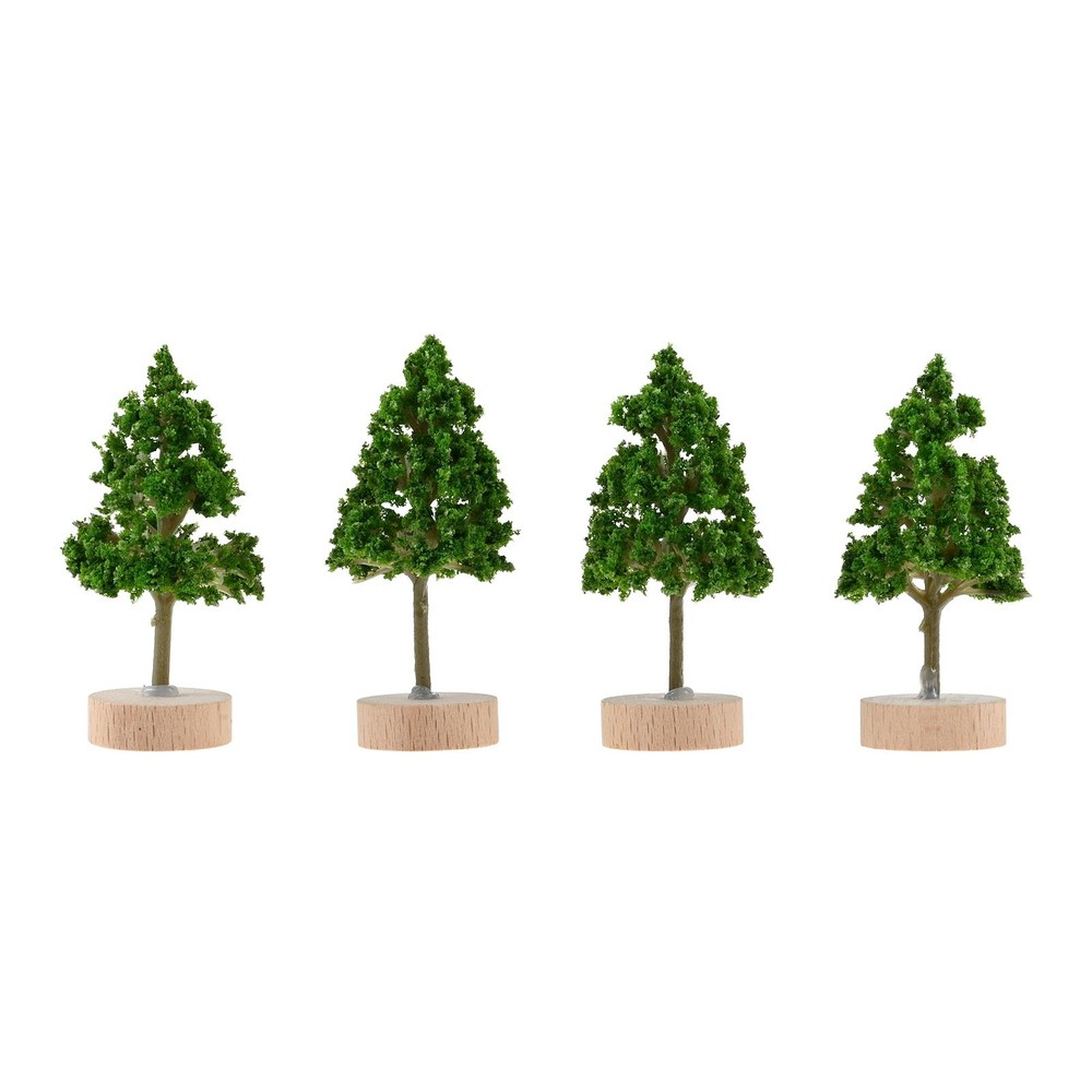 4Pcs Model Green Artificial Pine Trees 6cm Train Railway Building Scenery Layout