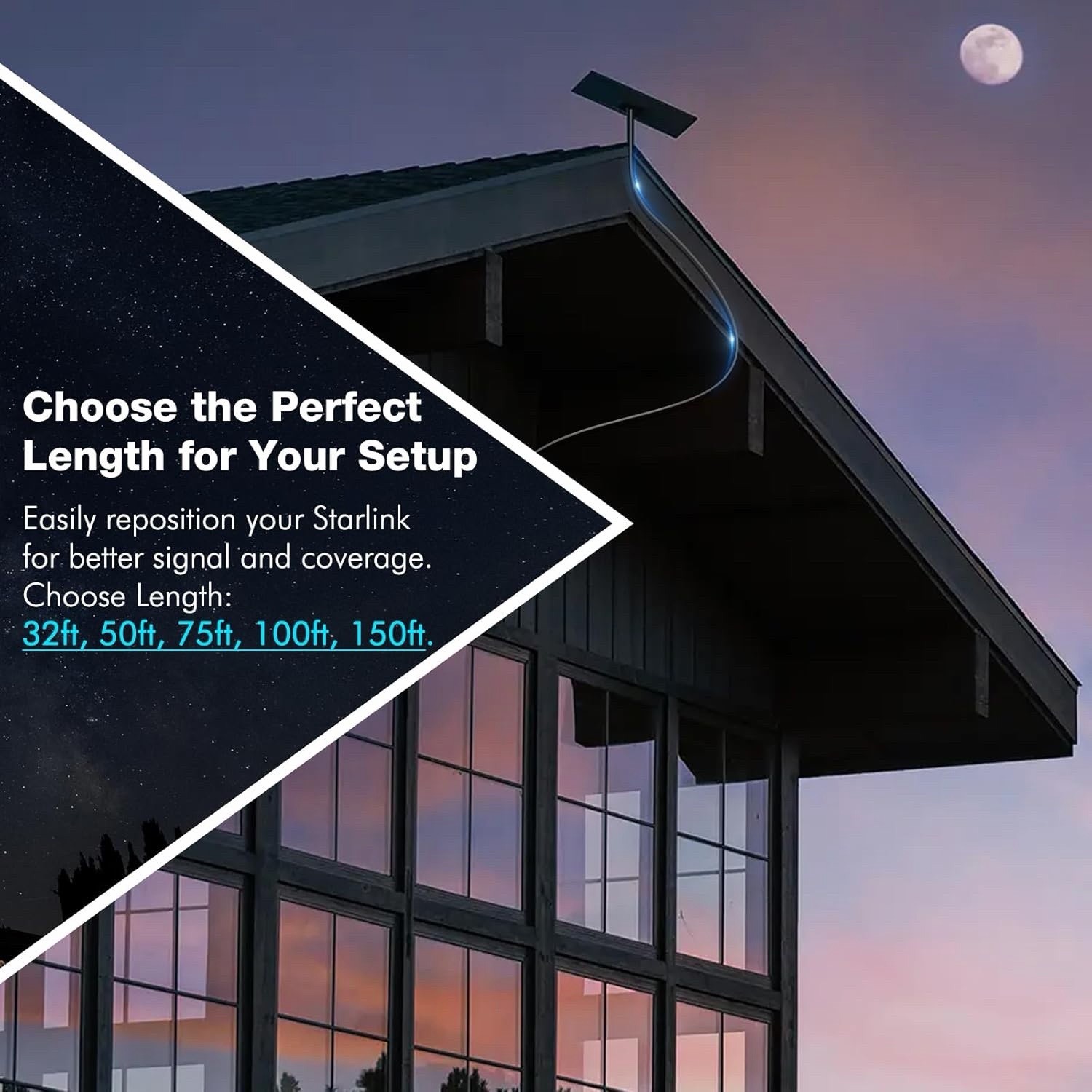 (Gray)75ft Starlink Cable for Gen 3 Waterproof Outdoor Starlink Network Cable