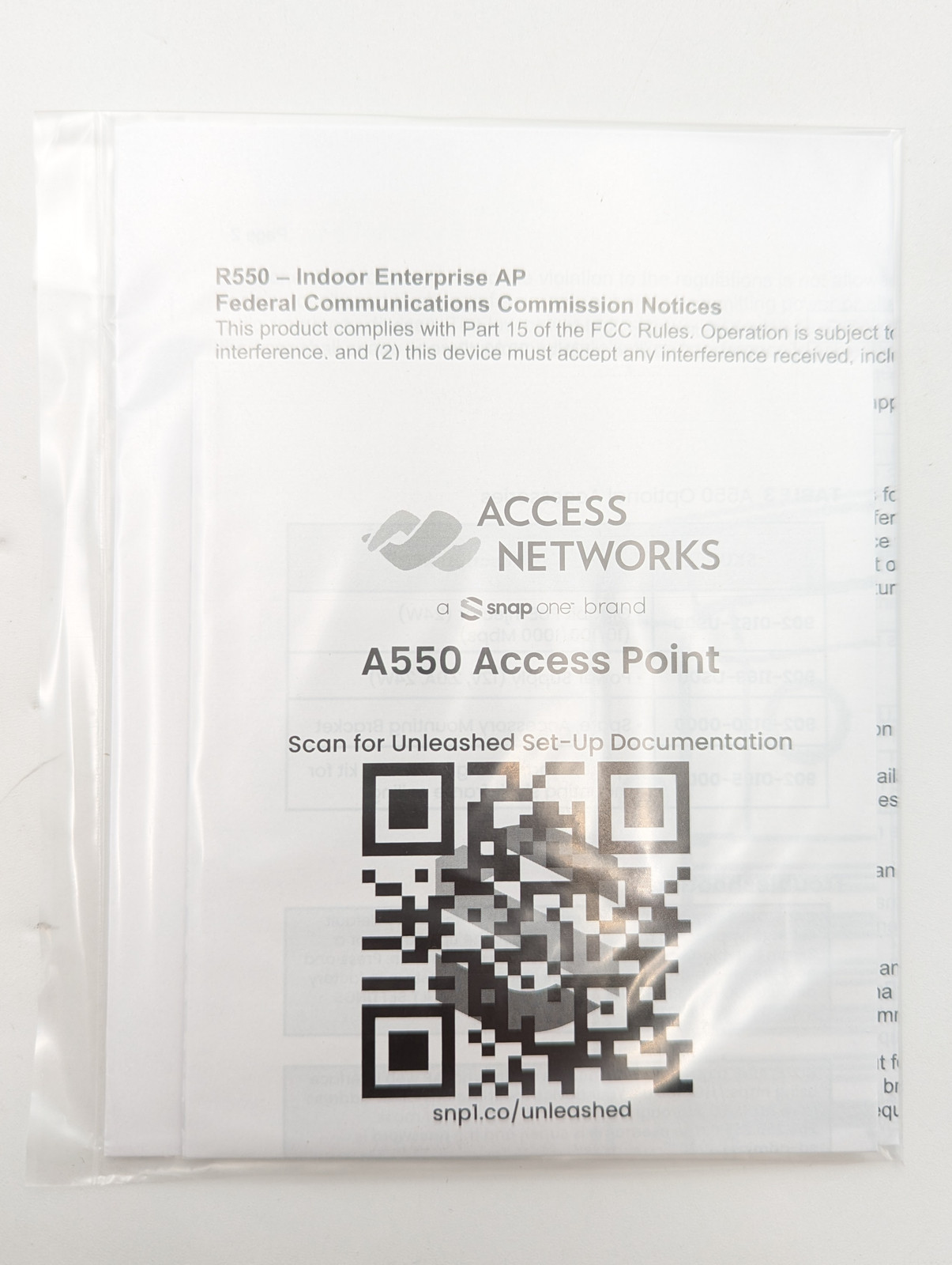 Access Networks Unleashed A550 Wi-Fi 6 Indoor Access Point (ANU-A550-US00) White