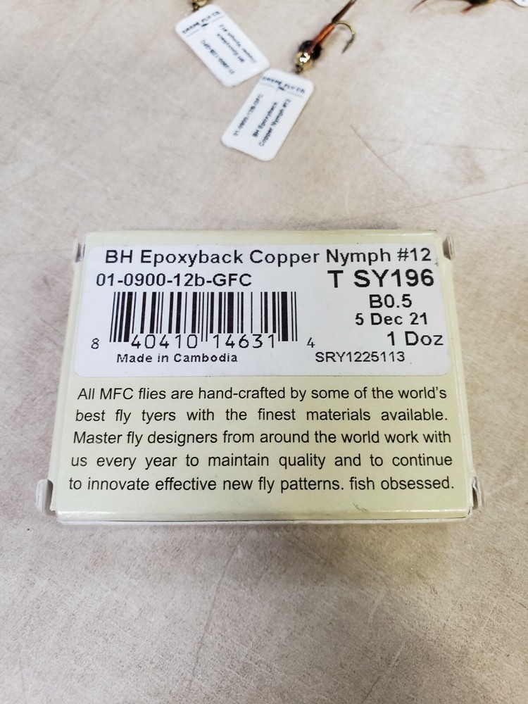 Pack of 12 Epoxyback Copper Nymph #12 Jig Fly
