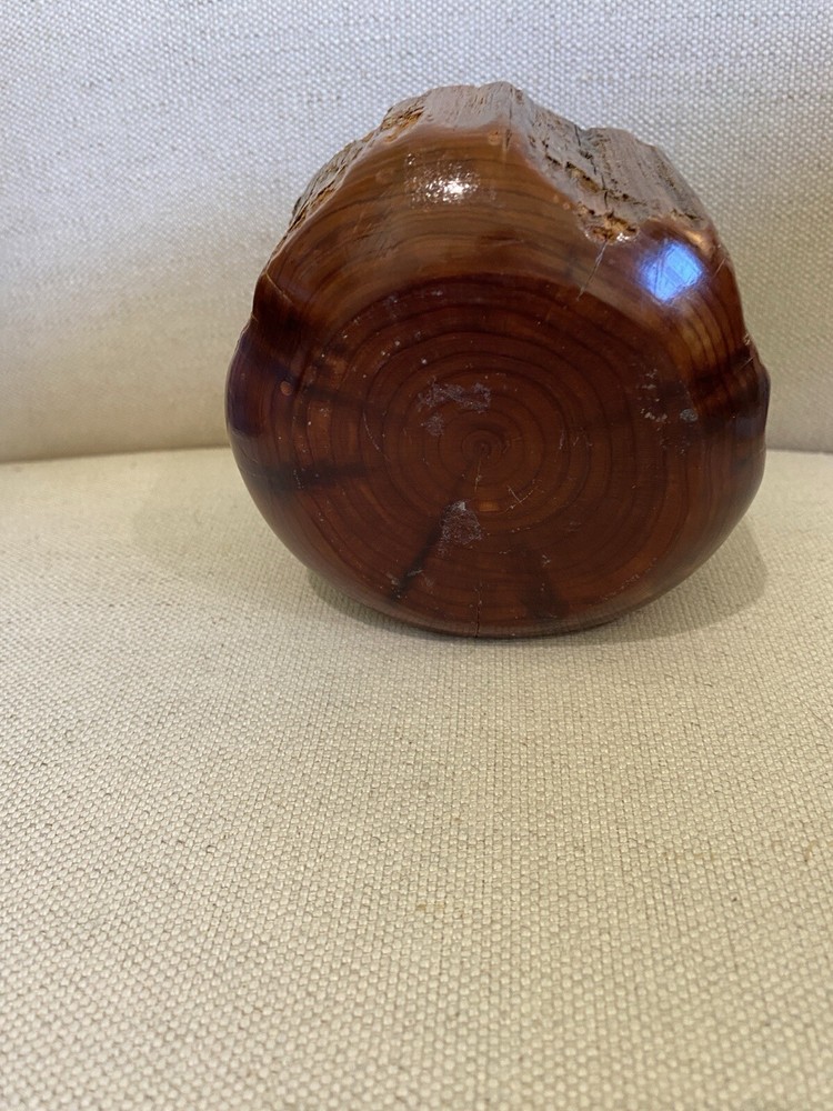 Vtg MCM Live Edge Bud Vase Weedpot