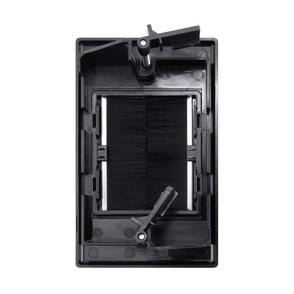 Construct Pro Cable Management Brush Plate (Dog-Ear Installation Tabs, Black)