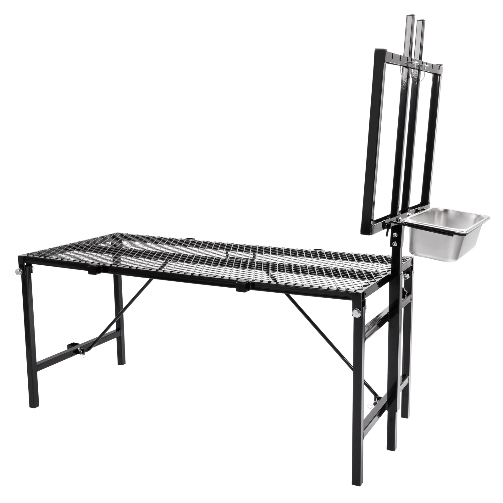 New Black Livestock Feeder Horned Milking Stand Adjustable For Goats & Sheep