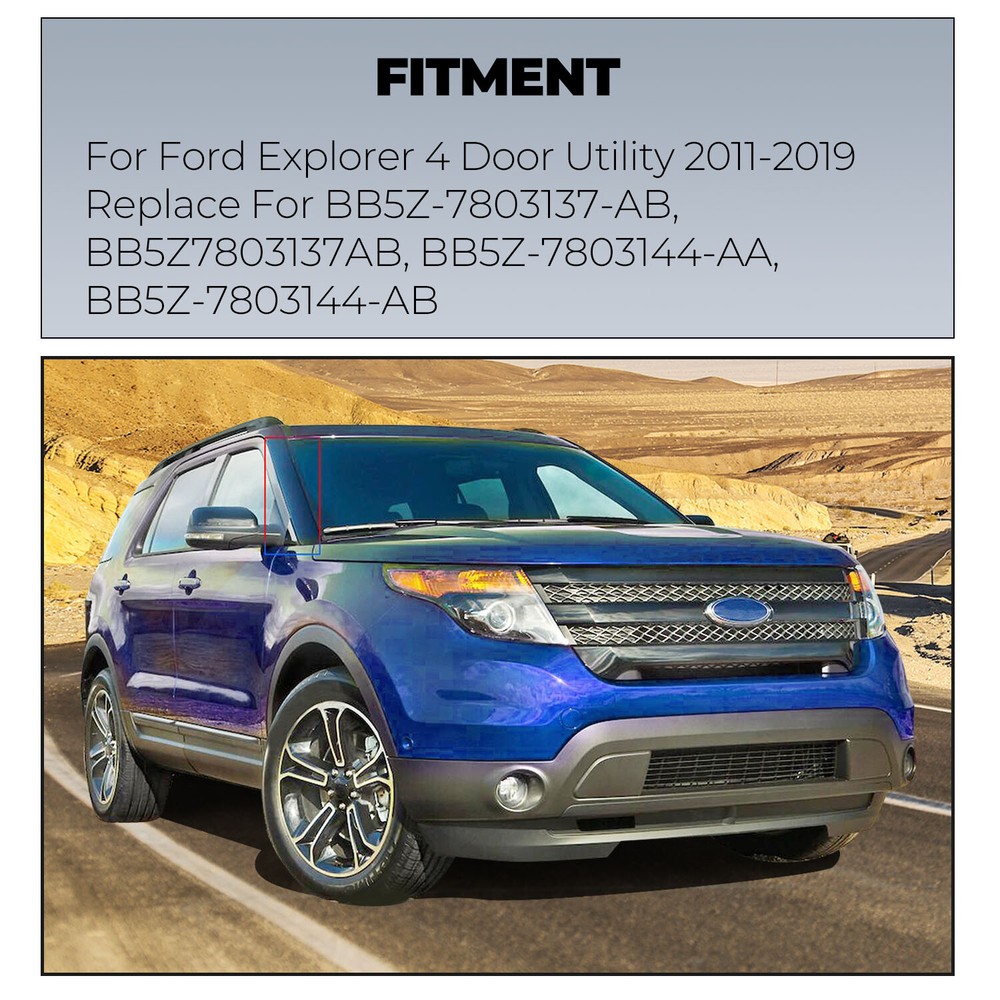 For 2011-19 Ford Explorer Windshield Outer Trim Pillar Molding Seal Right Side