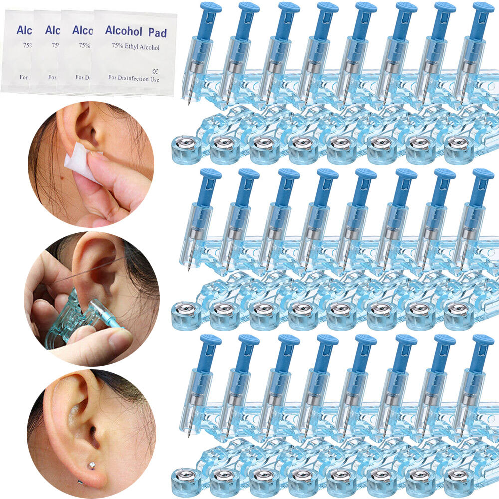 Professional Disposable Ear Studs Piercing Gun Ear Pin Stud Piercer Tool 40Pack
