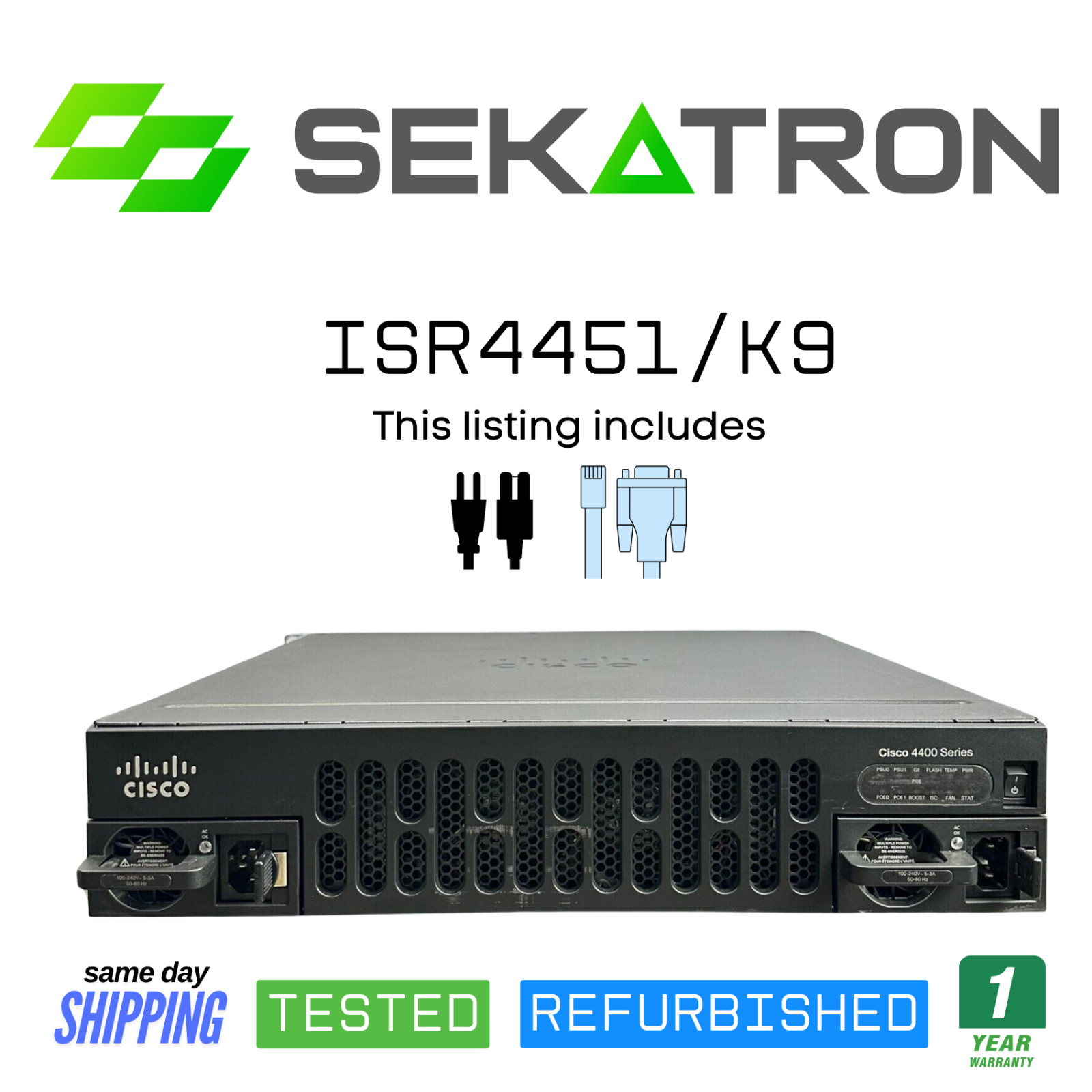 ♻️ Cisco ISR4451/K9 4451 Integrated Services Router ⚡Fast Ship - No Clock Issue