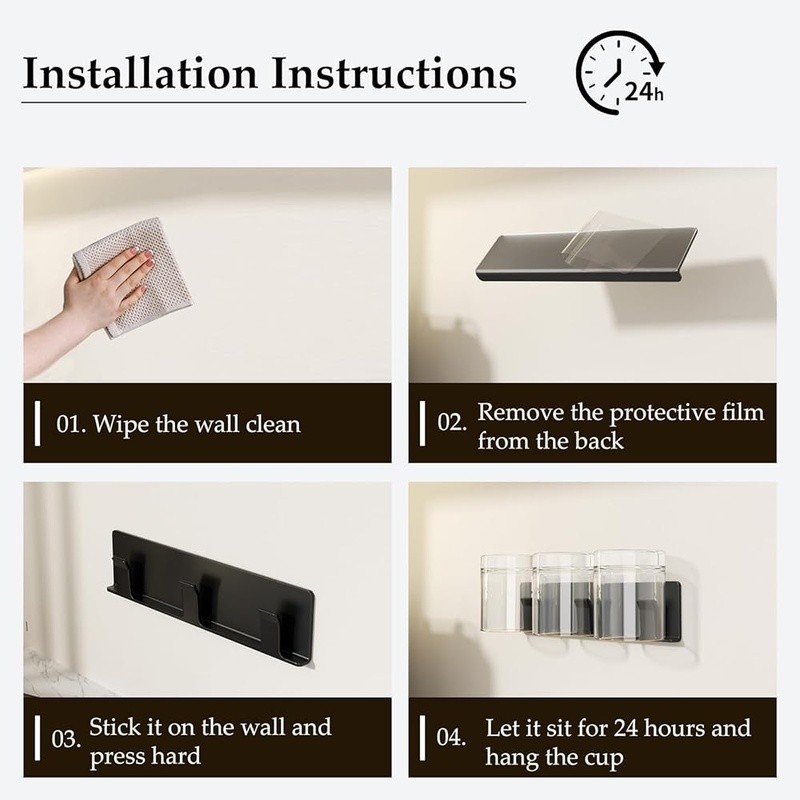 Wall Mounted Wine Glass Rack Space Saving Cup Holder Easy Install Rust Resistant