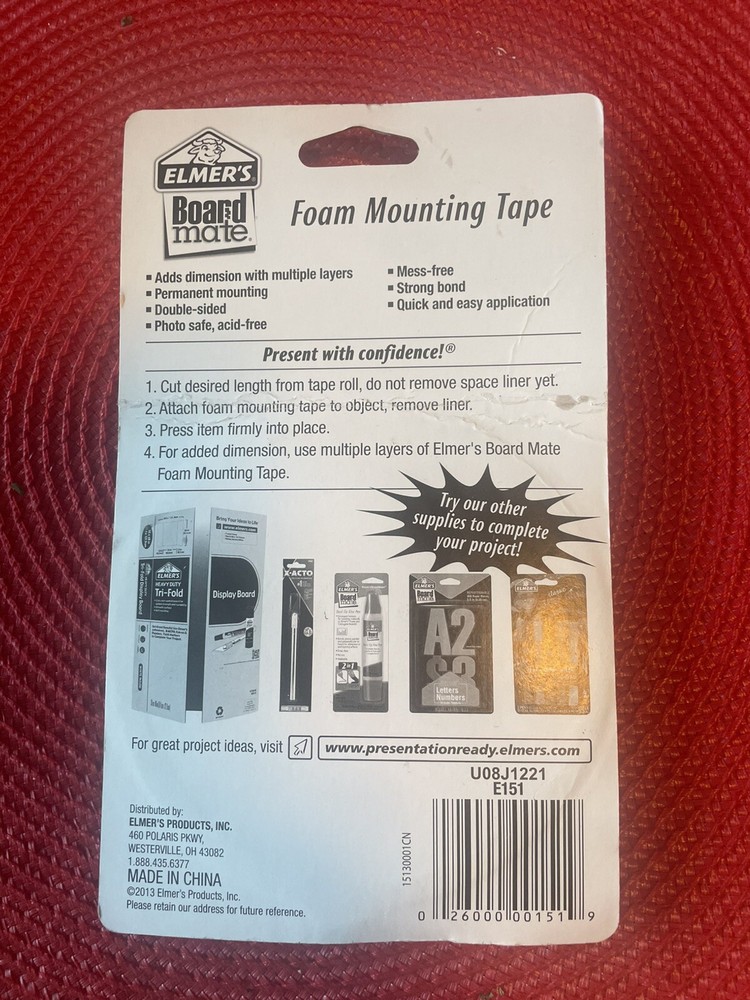 elmer’s board mate foaming minting tape