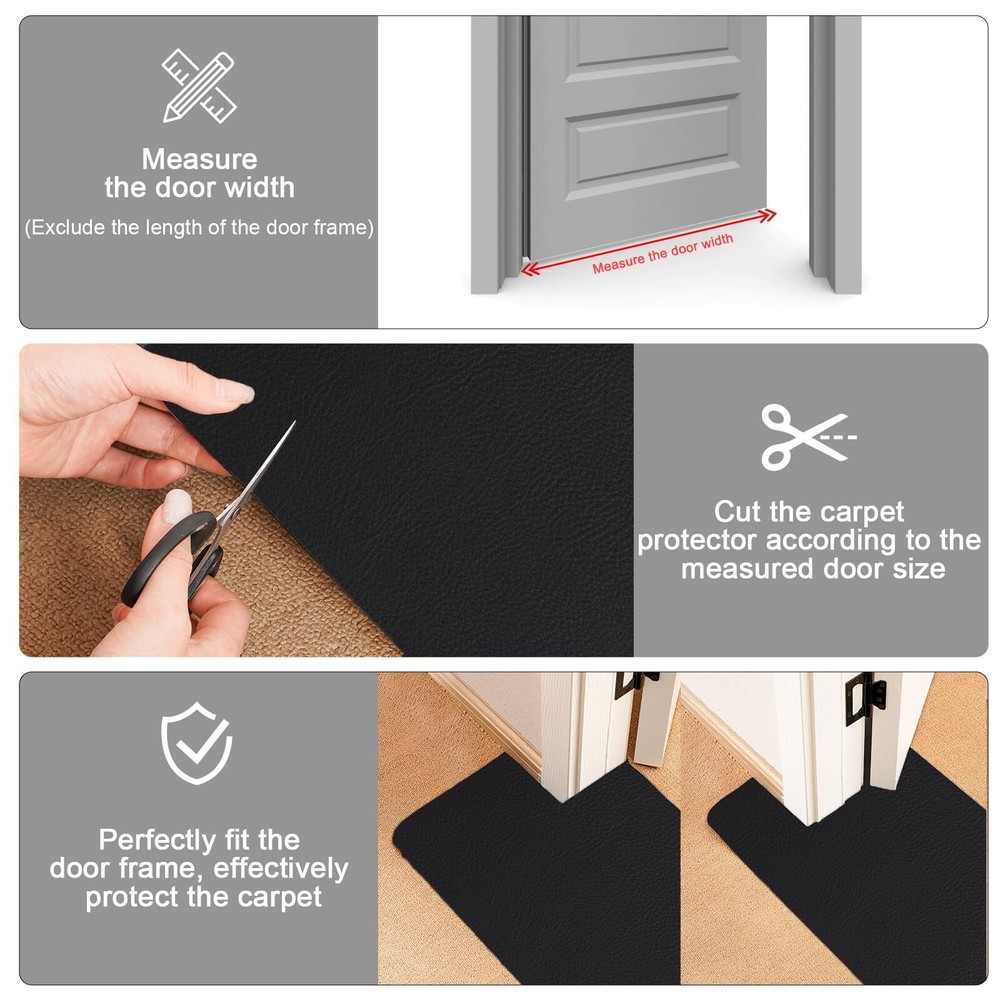 Carpet Protector for Pets -3.6FT 3PCS Black Round Corner Plastic Carpet Prote...