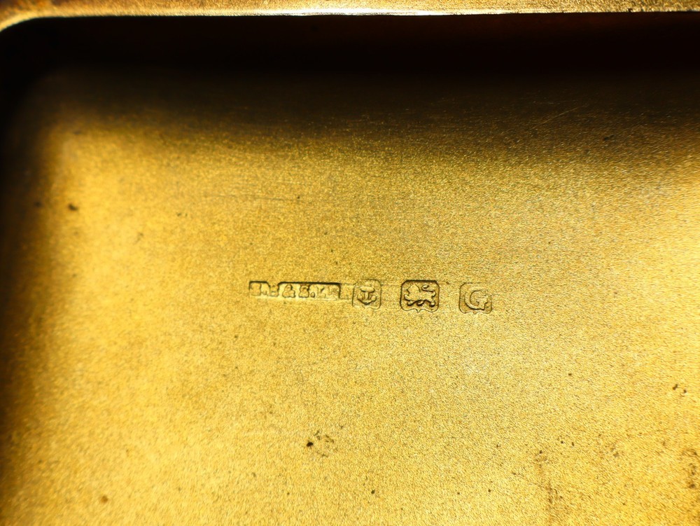 1931 Sterling Silver Cigarette Case with DC Initials + Gilt Interior dented #NM