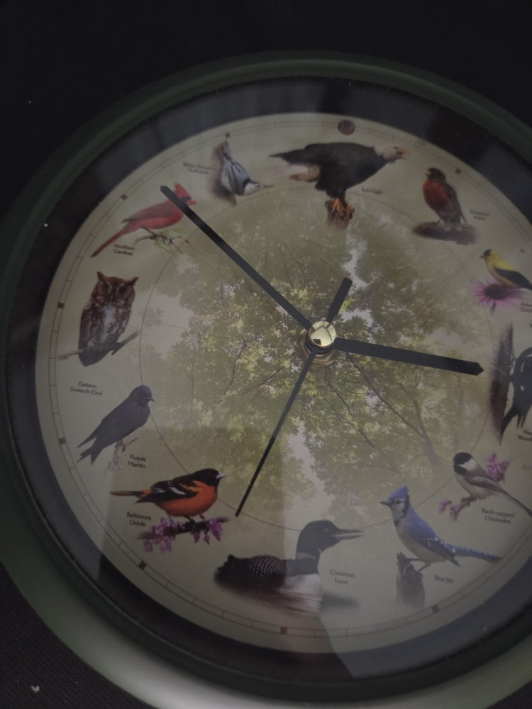 Mark Feldstein Limited Edition Singing Green Bird-Themed Wall Clock