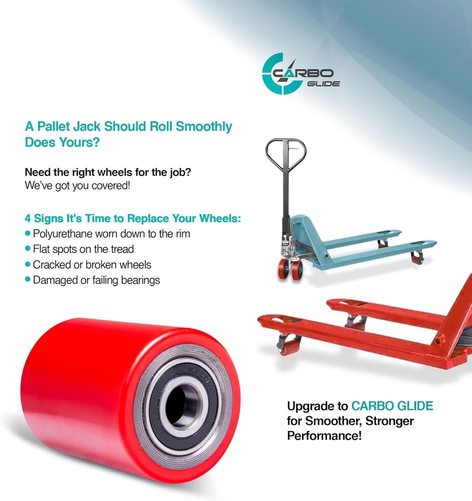 High-Performance 3" Pallet Jack Wheel Set with Bearings & Entry Rollers