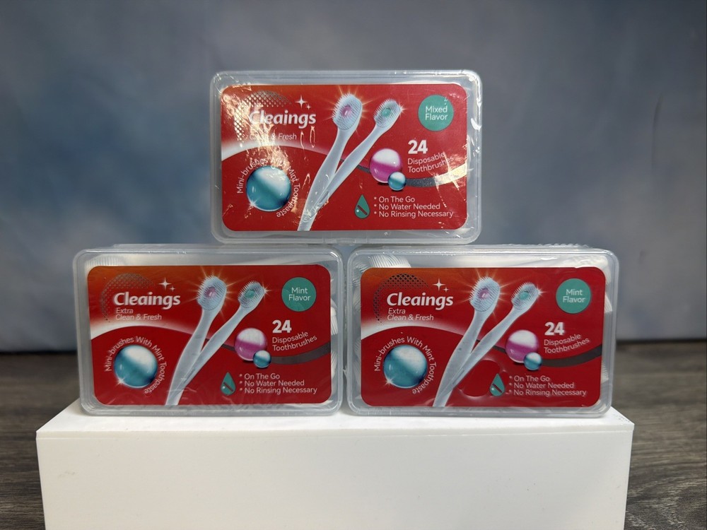 Mini Disposable Toothbrushes w/ Toothpaste Mint Flavor (3x 24 pack)