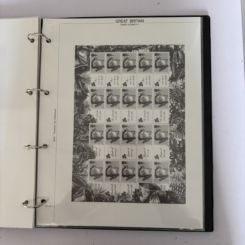 Royal Mail Smilers Luxury Padded Album, CS1-5, 7-12, 2000-2002, Used. No Stamps