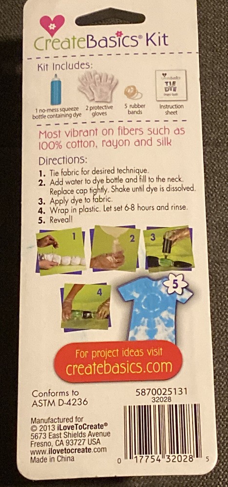 Create basics 1 Color Tie-Dye🦋**TURQUOISE**🦋 9-Pc Kit, Make Up To 3 Projects!!