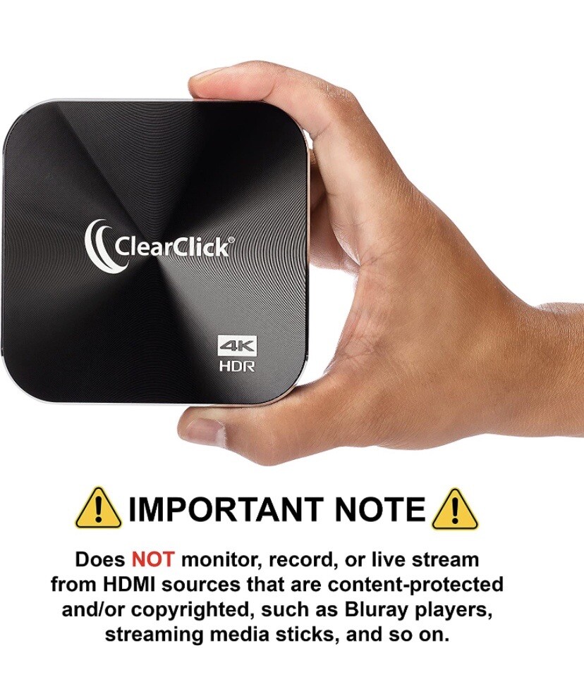 ClearClick 4K HD Video Capture Box Ultimate (USB Edition) Record & Live Stream