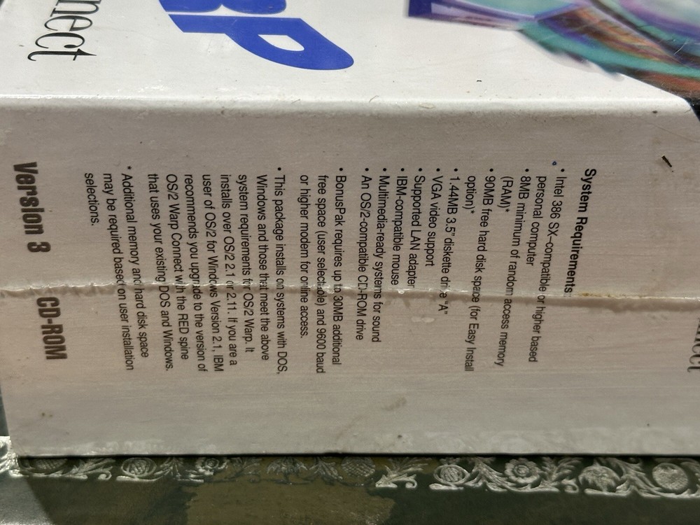 IBM OS/2 Warp Connect Version 3 CD-Rom Vintage Computer Software *New & Sealed*