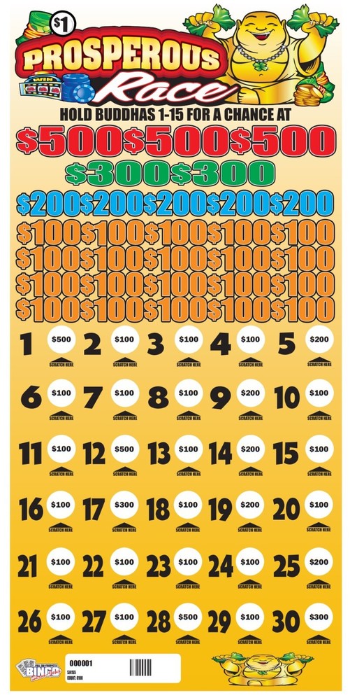 NEW pull tickets PROSPEROUS RACE - CASHBOARD - 30 WINNERS