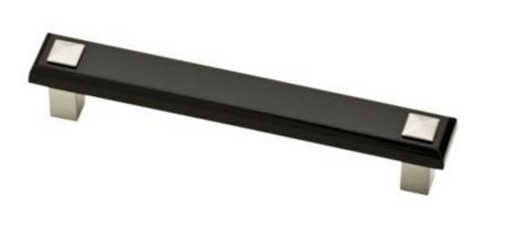 3-3/4" Kaley Pull Onyx Black & Brushed Stainless Steel