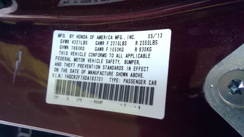 ACCORD 2013 Transmission Shift 2106752