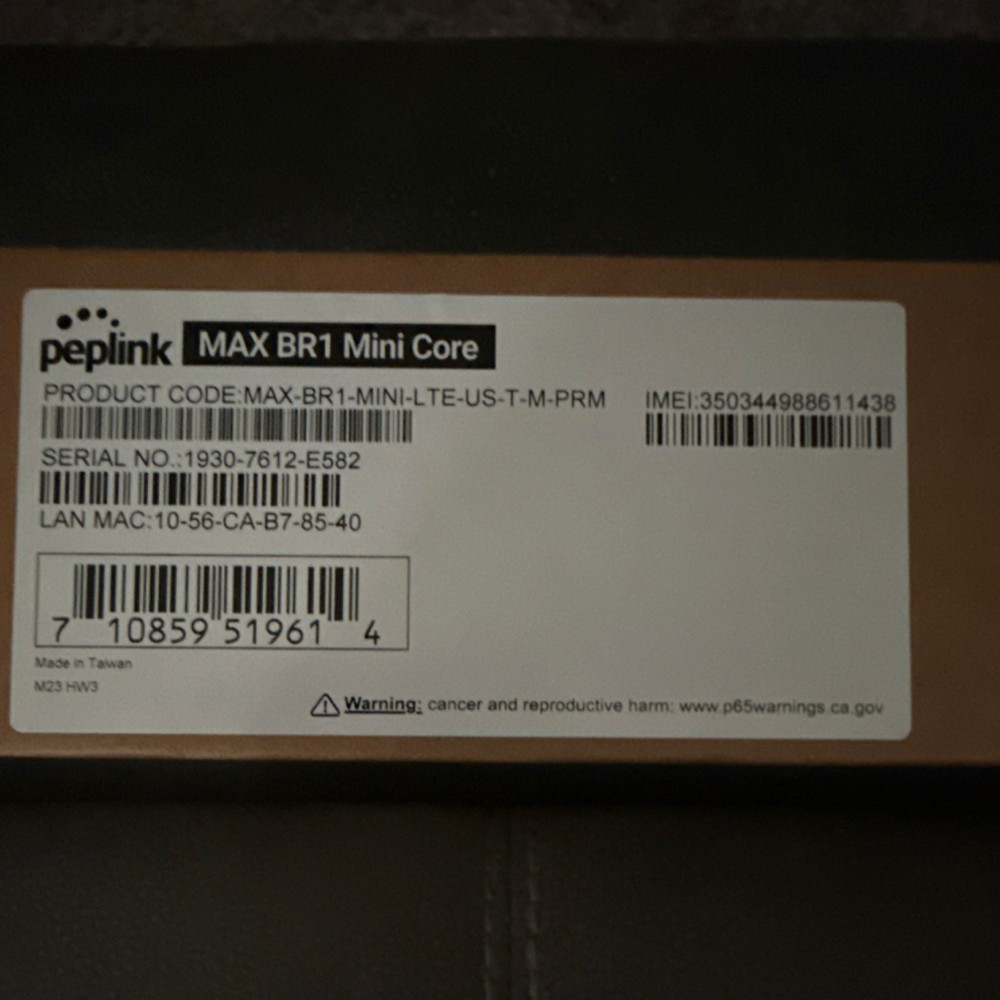 Peplink MAX BR1 Mini Core LTE Unlocked Wireless Ethernet Router Brown