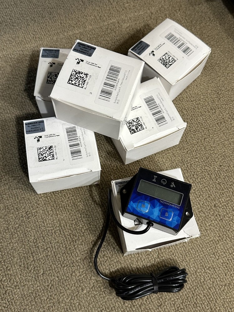 QTY: 6 ea, Runleader Engine Hour Meter, Digital Tachometer, Maintenance Reminder