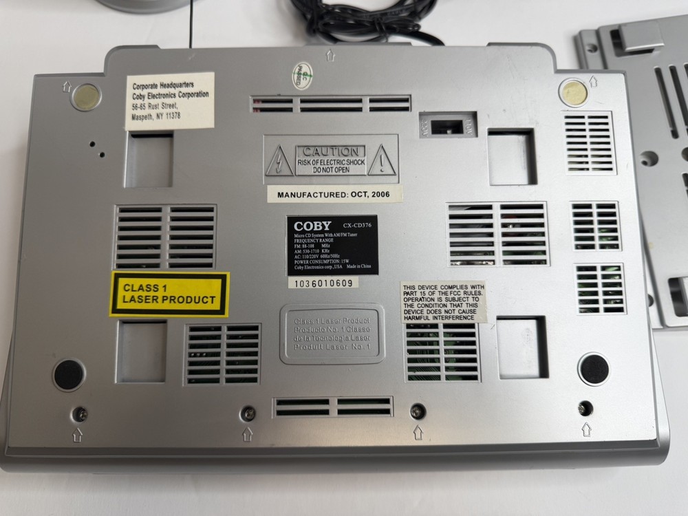 Coby CX-CD 376 Micro CD Stereo System Untested without Remote