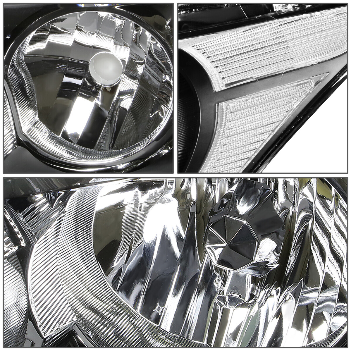 FOR 08-12 HONDA ACCORD SEDAN BLACK HOUSING CLEAR CORNER HEADLIGHT HEAD LAMPS