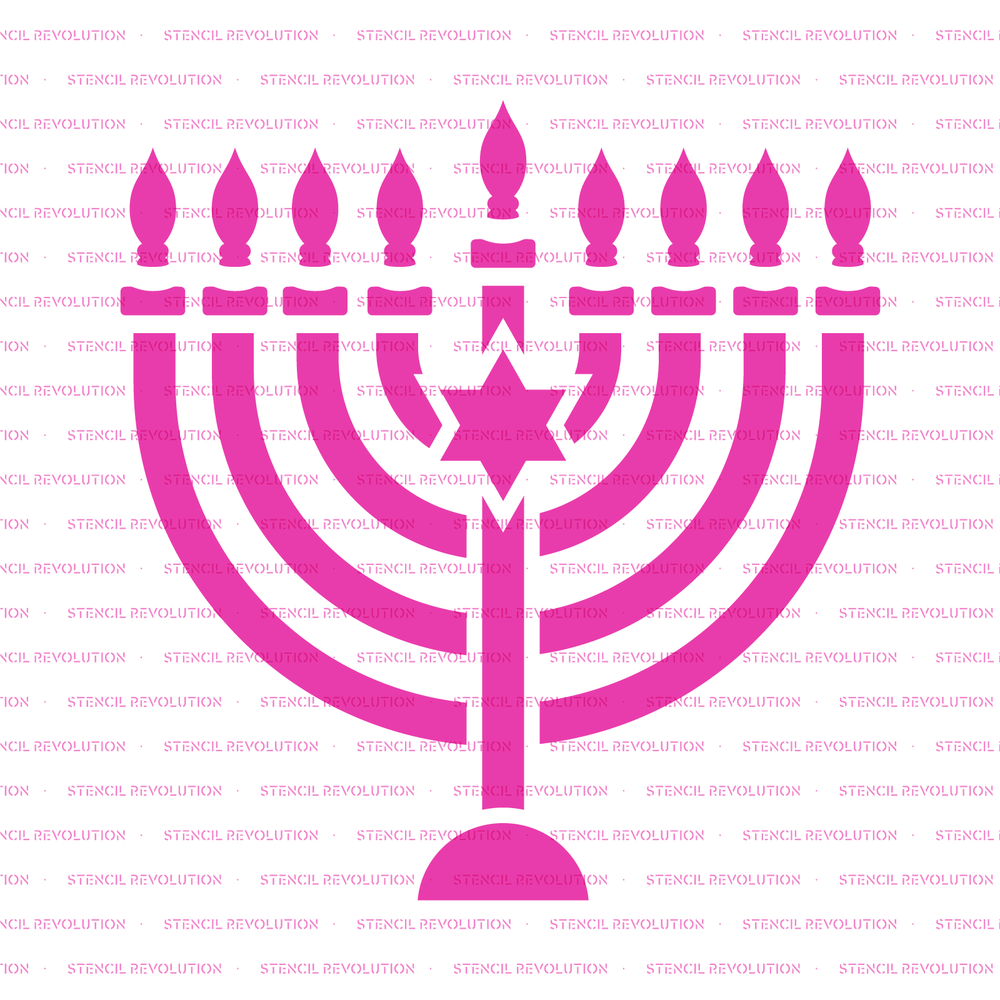Hanukkah Candles Cookie Stencil - Durable & Reusable Mylar Stencils