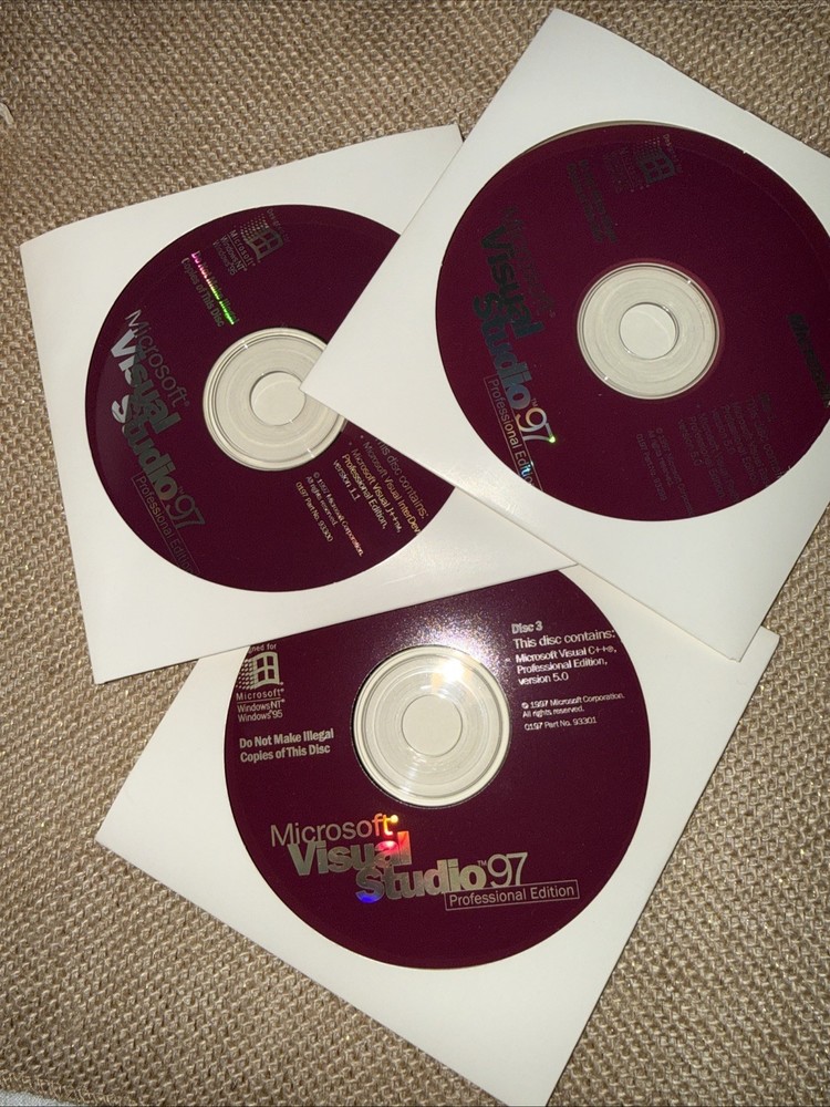Microsoft Visual Studio 97 Professional Edition CD Disc W/ Key