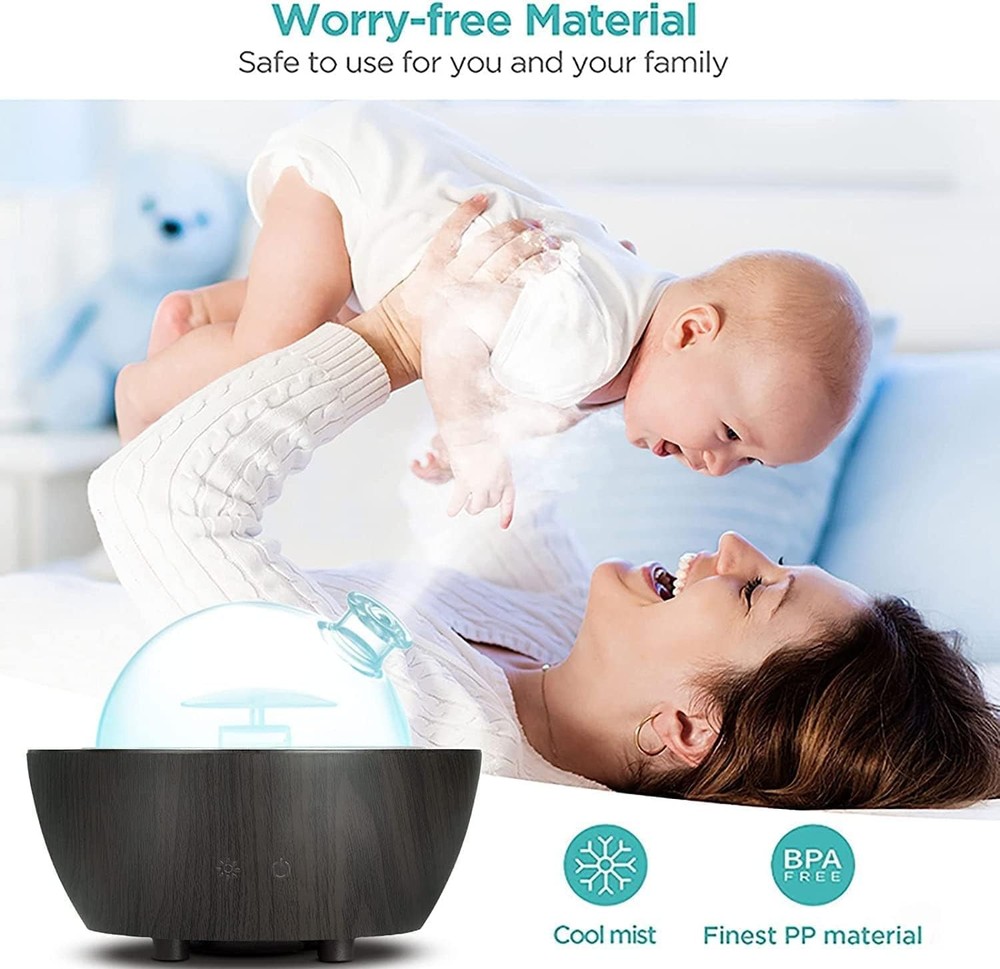 280ml Glass Essential Oil Diffuser Aromatherapy Diffusers Ultrasonic Black