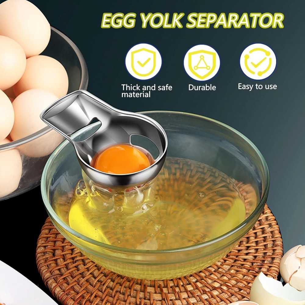 Egg Yolk Separator, Cracker Tool for Raw Eggs, Food Grade Stainless...