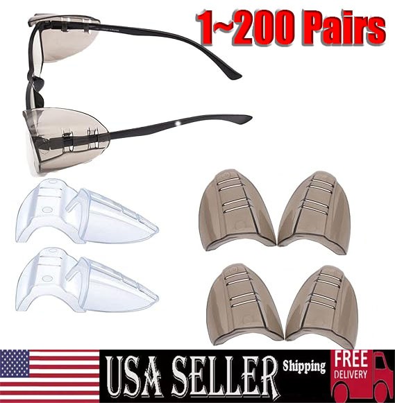1~200 Pairs Side Shields For Eye Glasses Slip On Safety Glasses Shield Universal