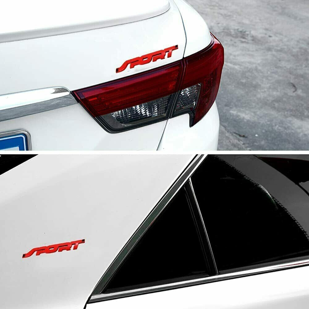 2x 3D Metal SPORT Logo Emblem Badge Sticker Trunk Fender Decals Car Accessories