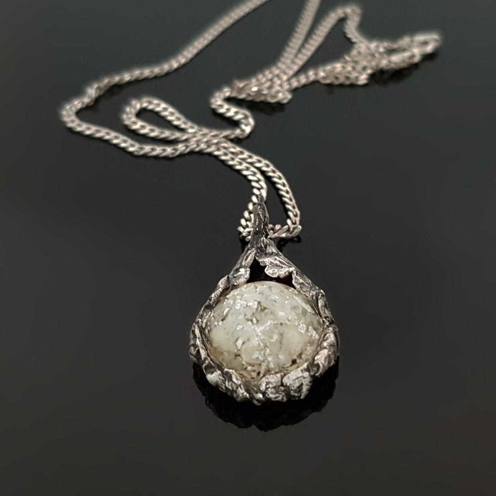 Powerful silver orgonite pendant, Diamonds, Herkimer, Diamonds, enchanted amulet
