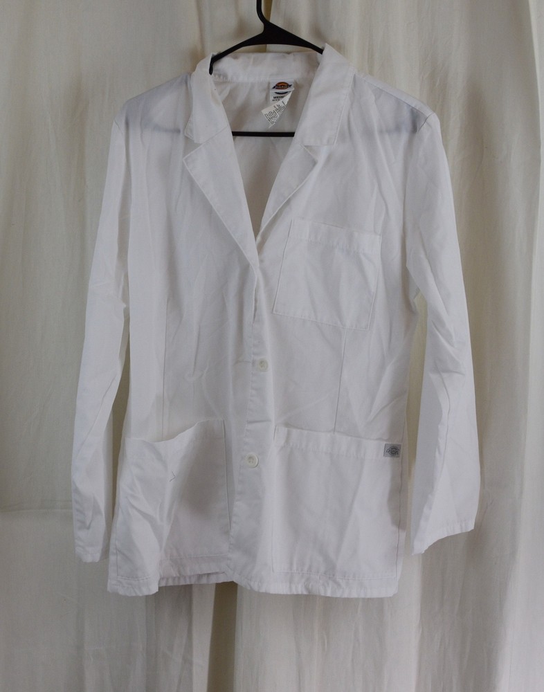 Dickies Womens Lab Coat White Size Medium