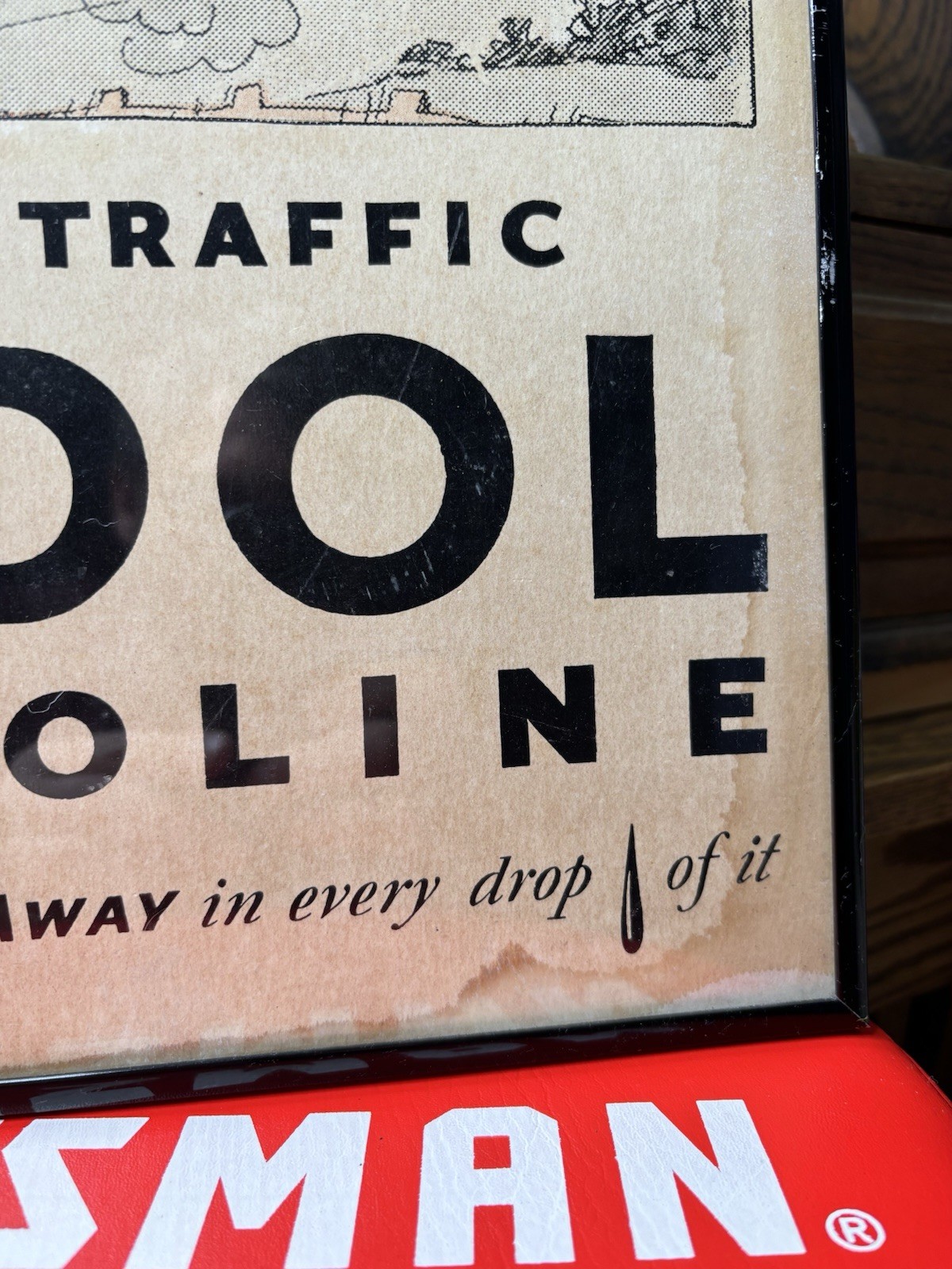 Antique Original Tydol Gasoline Oil Tales Of The Road Cardboard Sign Early Auto