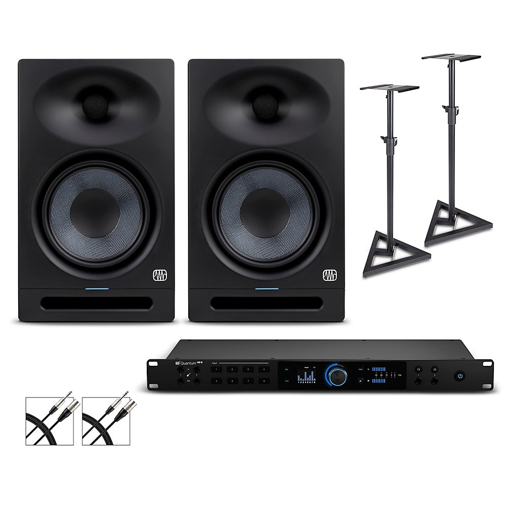 PreSonus Quantum HD8 Interface w/Eris 2nd Gen Studio8 Pair, Stands & Cables