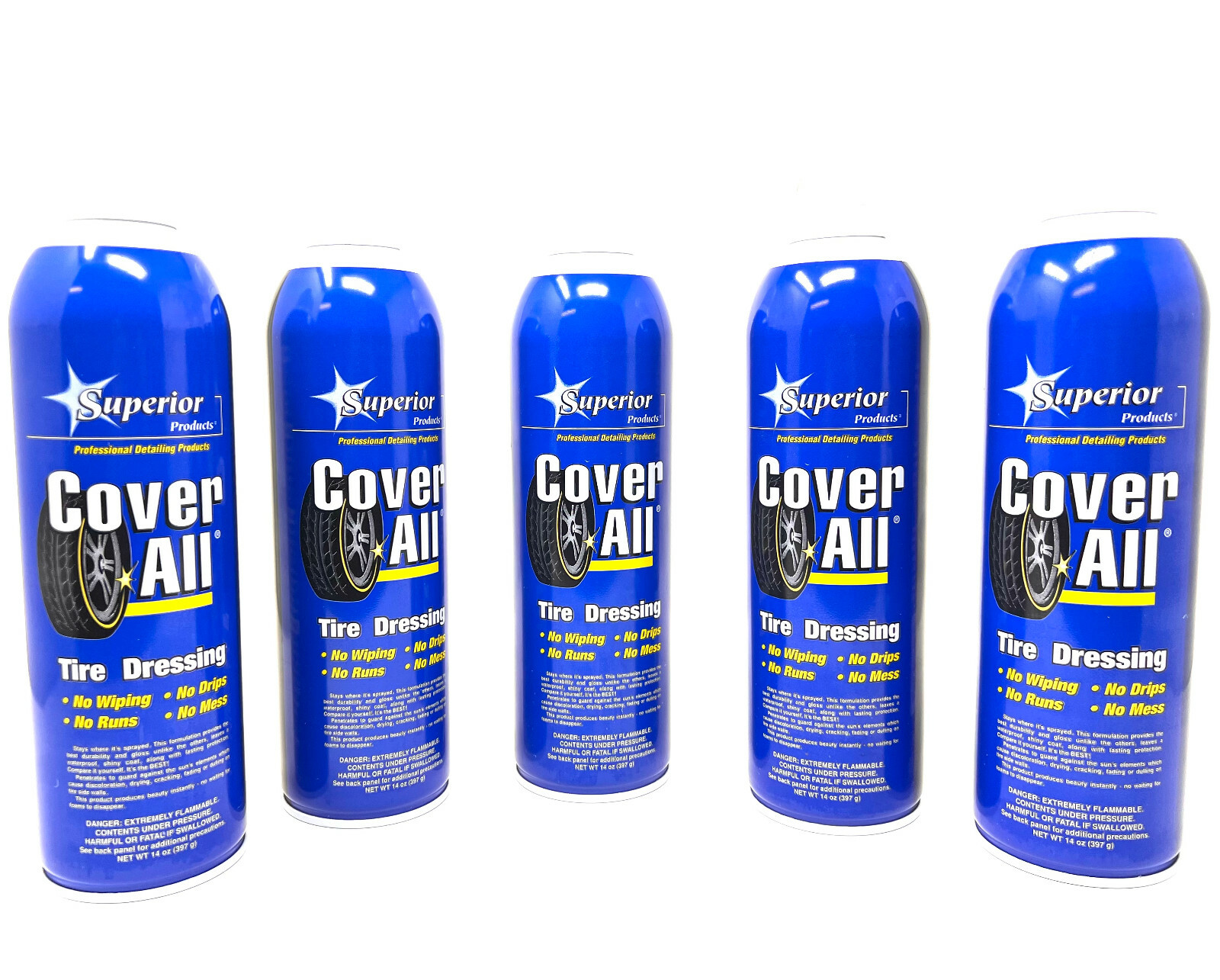 Superior Cover All Professional High Gloss Tire Shine 14oz Pack of 5